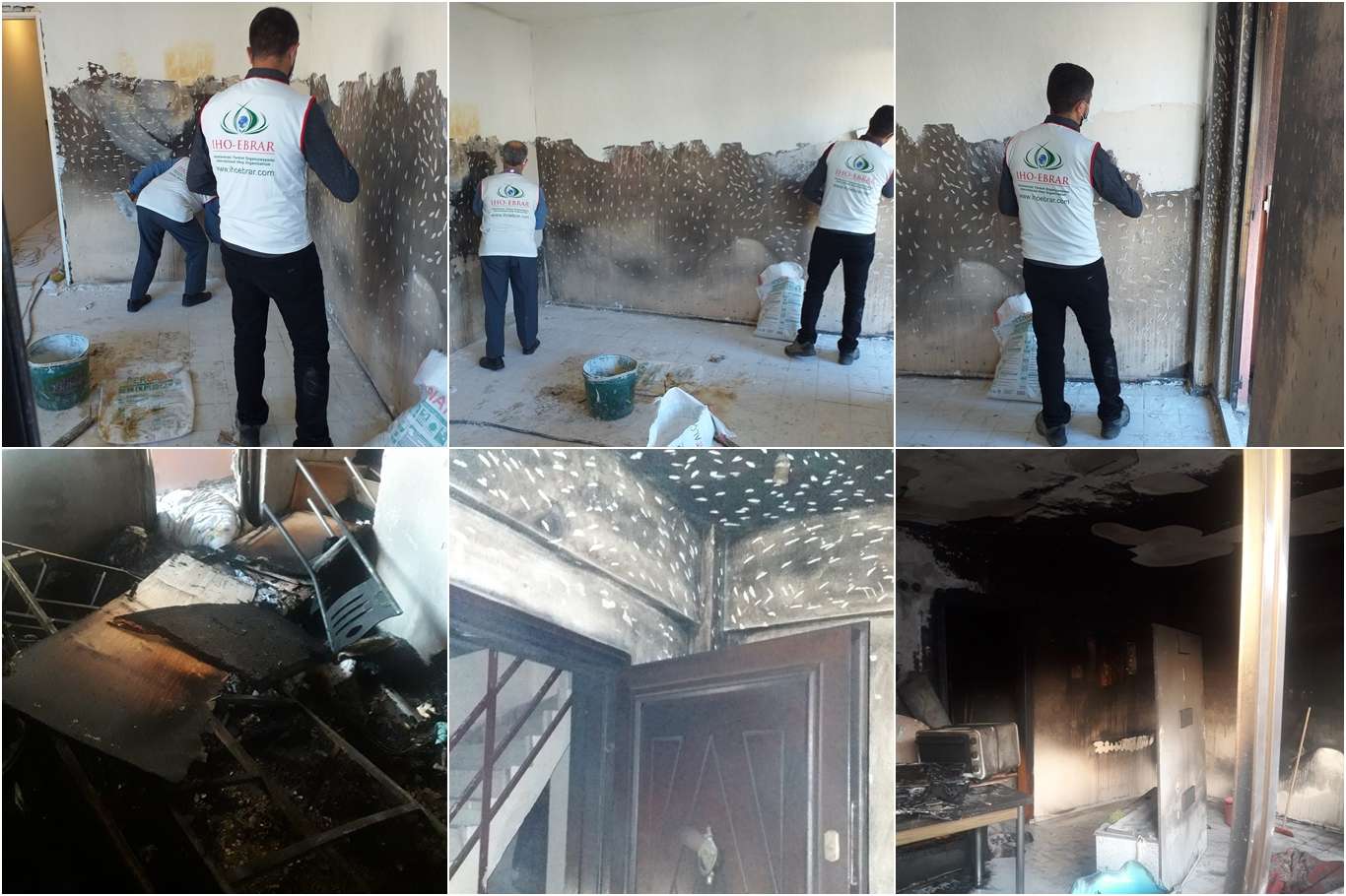 IHO Ebrar evi yanan çaresiz ailenin evini onardı